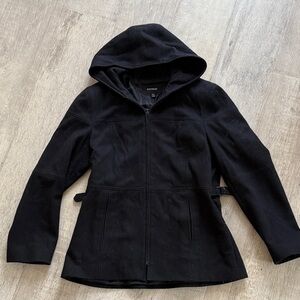 Express Black Women's Wool Utility Jacket with Hood